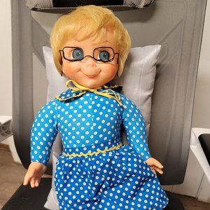 Vintage 1967 Mattel 22" TALKING MRS BEASLEY Doll w/Repro Wire Glasses!!